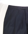 CANALI - Navy Blue Sharkskin Textured Wool Flat Front Dress Pants - 32W