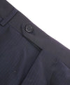 CANALI - Navy Blue Sharkskin Textured Wool Flat Front Dress Pants - 32W