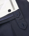 CANALI - Navy Blue Sharkskin Textured Wool Flat Front Dress Pants - 32W