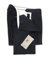 CANALI - Navy Blue Sharkskin Textured Wool Flat Front Dress Pants - 32W