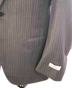 $1,895 CANALI - Gray Scale Tonal Textured Wool Striped Blazer - 42S