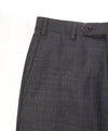 ZANELLA - “DEVON” Gray & Blue Cross Check Wool Flat Front Pants - 32W