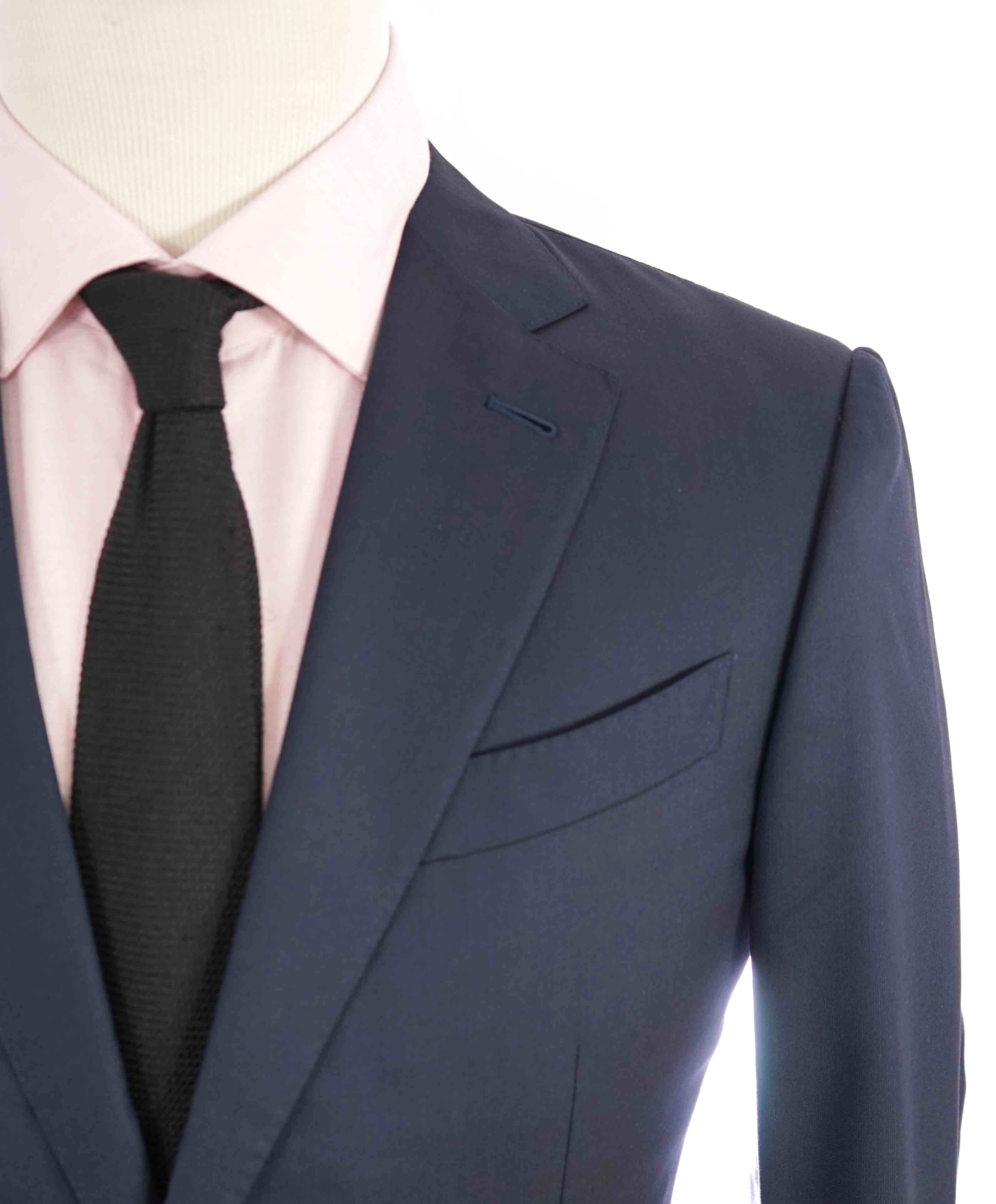 $3,995 ERMENEGILDO ZEGNA -"TROFEO 600" Blue Oxford Weave Silk Suit - 40R