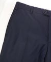 ZANELLA - “DEVON” Solid Navy Blue Wool Flat Front Pants - 38W