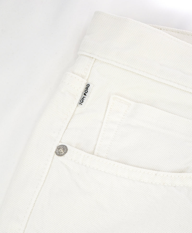 TOM FORD - Straight-Fit Distressed Denim Jeans White LOGO Tag - 38W