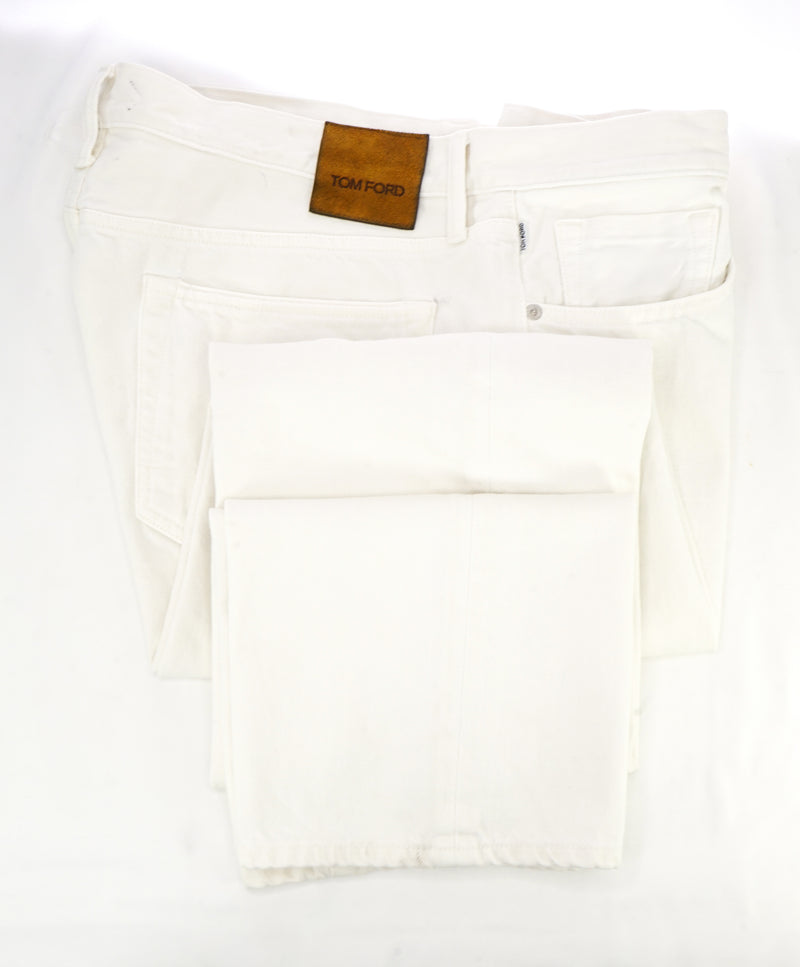TOM FORD - Straight-Fit Distressed Denim Jeans White LOGO Tag -  38W