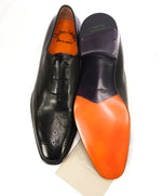 SANTONI - "Calvin" Fatte A Mano Wholecut Black Brogue Oxfords - 11.5US