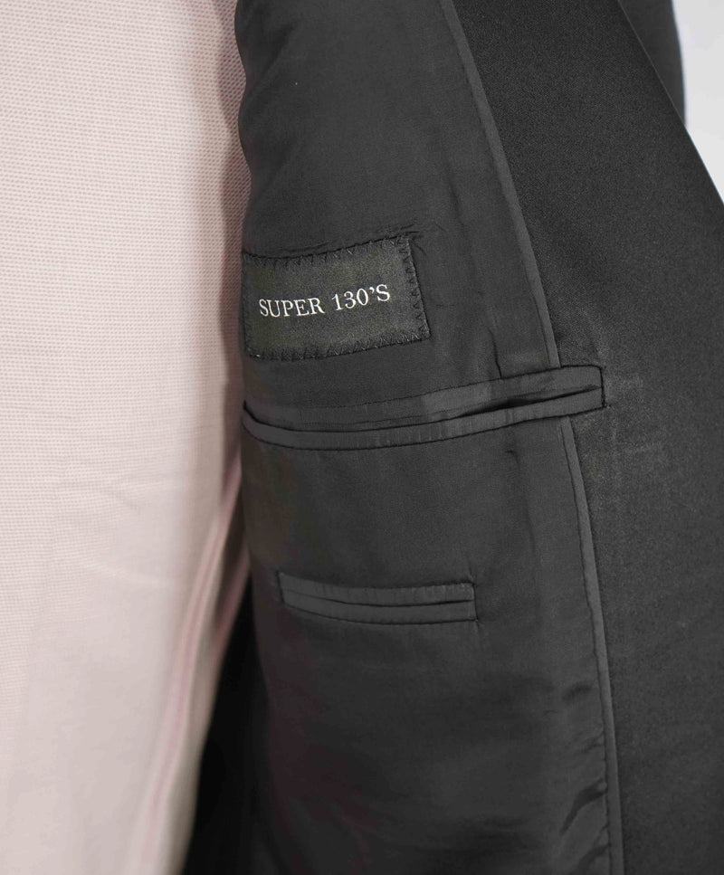 $1,995 EMPORIO ARMANI - “G LINE” 1-Btn Peak 130's Lapel Tuxedo Suit - 40S
