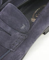 TOD’S - Blue Suede Gomma 85B Mocassino Logo Vamp - 13US