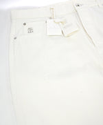 BRUNELLO CUCINELLI - Logo 5-Pocket White Distressed Jeans Leather Tag - 38W