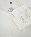 BRUNELLO CUCINELLI - Logo 5-Pocket White Distressed Jeans Leather Tag - 36W