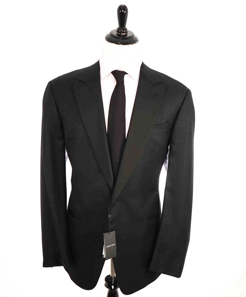 $3,995 GIORGIO ARMANI -  Black Textured Tuxedo Jacket W Dinner Pants - 48L