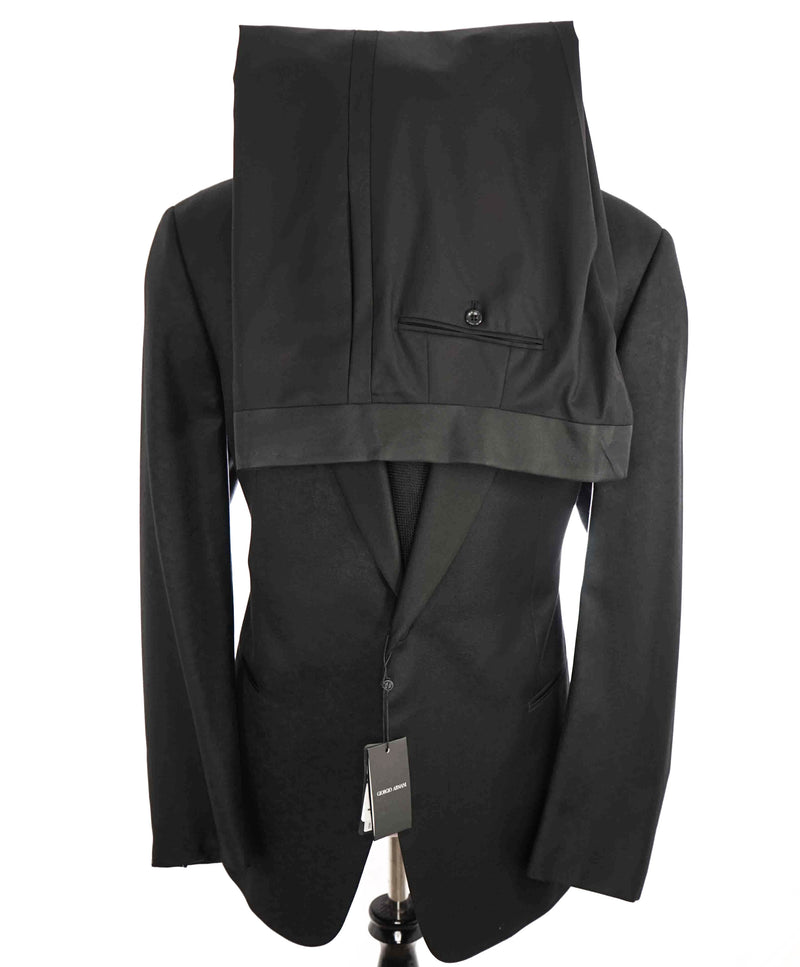 $3,995 GIORGIO ARMANI - Black Textured Tuxedo Jacket W Dinner