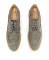 TOD’S - Gray Brogue Wingtip Suede Oxfords W Logo And Contrast Sole - 11US