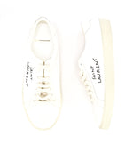 SAINT LAURENT - SL/06 Court Classic embroidered distressed sneakers - 40EU