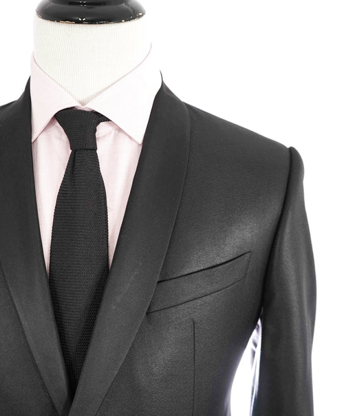 $2,295 ARMANI COLLEZIONI -  "M Line" Shawl Collar Diamond Tuxedo Suit - 44R 39W