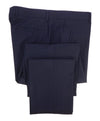 ELEVENTY - Solid Navy With Horn Button Flat Front Dress Pants - 39W