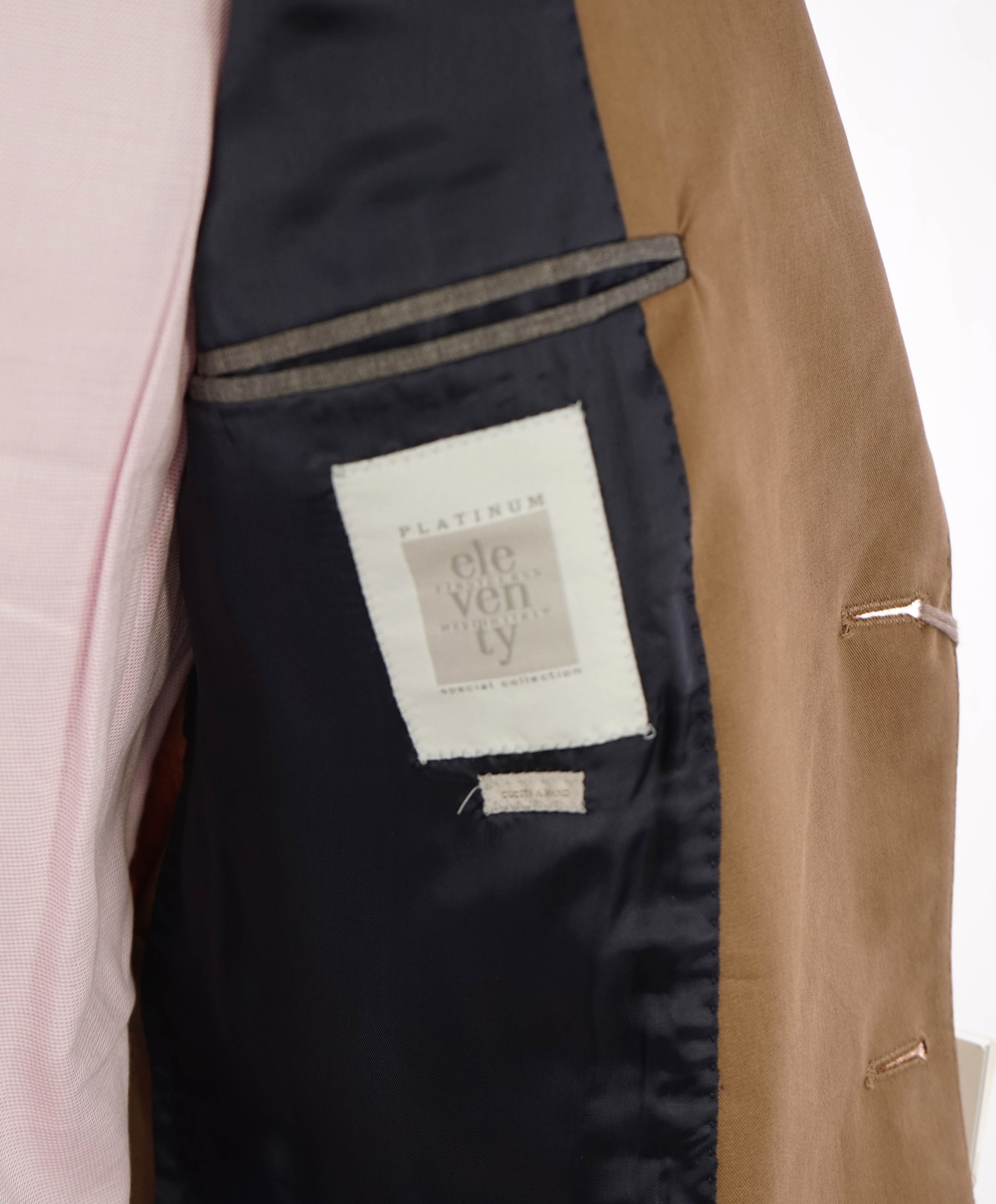 ELEVENTY - By ERMENEGILDO ZEGNA "Cotton / Cashmere" Brown Blazer - 40 (50 EU)