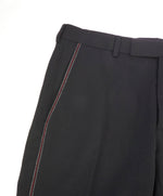 DIOR HOMME - Black & Red Contrast Stitch Runway Flat Front Dress Pants - 32W