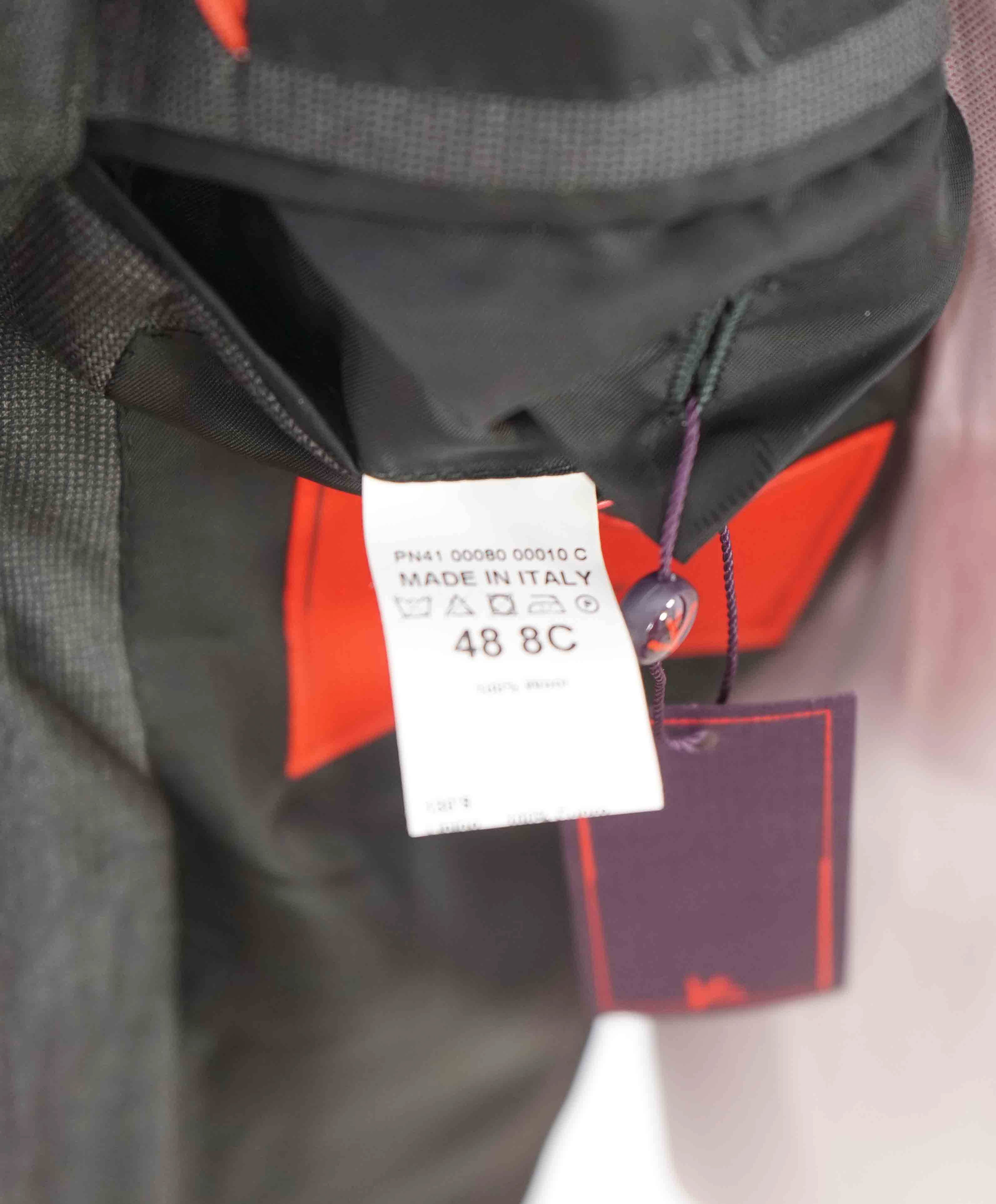 $3,750 ISAIA - Gray Herringbone "130's" *CLOSET STAPLE* Coral Pin Suit - 38S