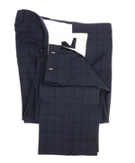 Z ZEGNA - Bold Blue Check Plaid "Slim" Flat Front Dress Pants - 32W