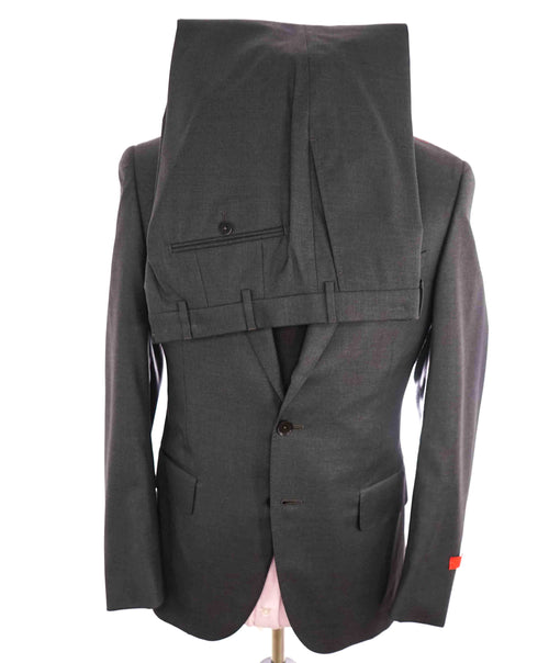 $3,750 ISAIA - Gray "AQUASPIDER" *CLOSET STAPLE* Coral Pin Suit - 38S