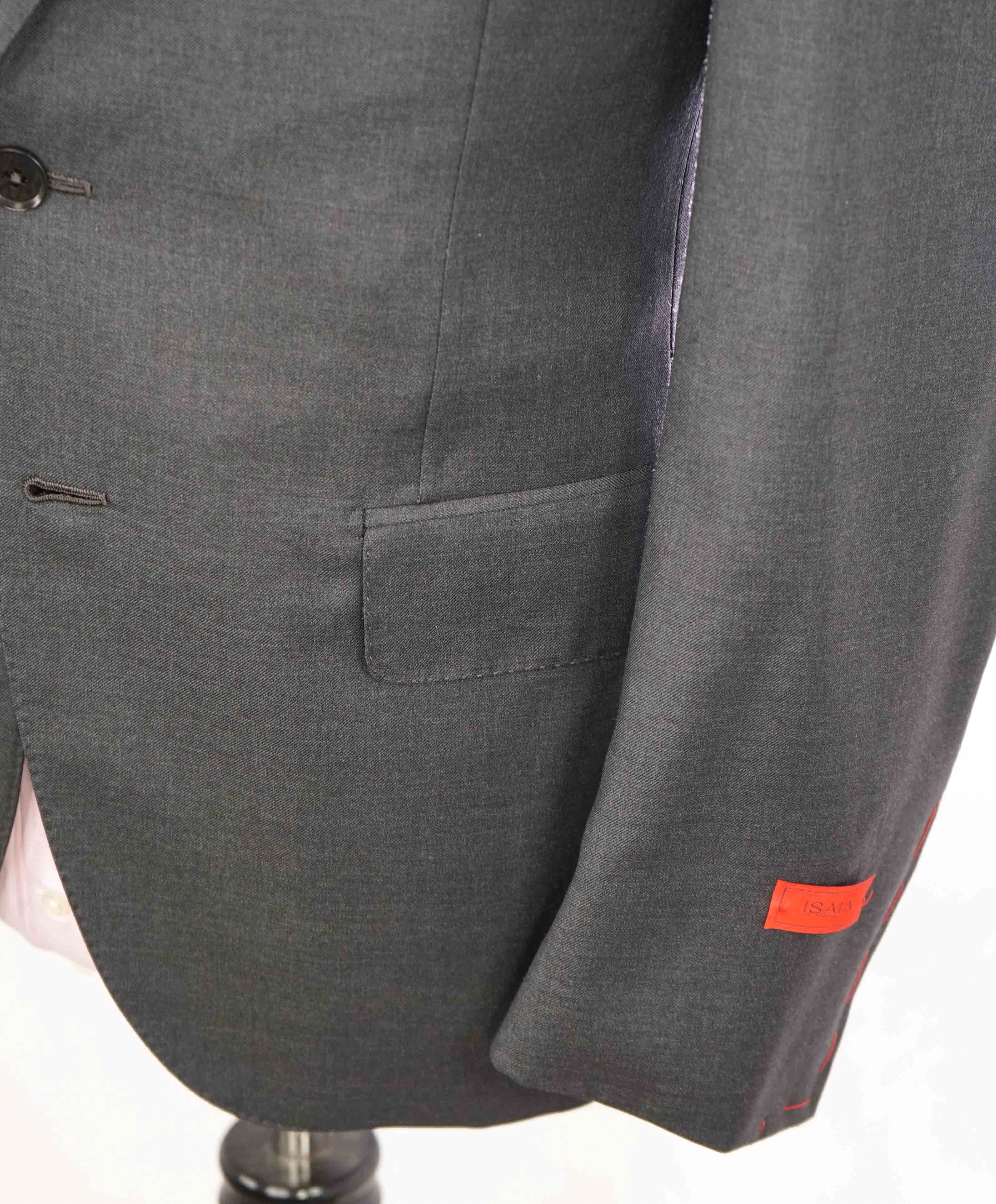 $3,750 ISAIA - Gray "AQUASPIDER" *CLOSET STAPLE* Coral Pin Suit - 42R