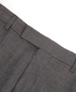 Z ZEGNA - Gray Textured Pindot "Slim" Flat Front Dress Pants - 32W