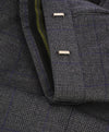 Z ZEGNA - Blue & Gray Prince of Wales Check Flannel Flat Front Dress Pants - 33W