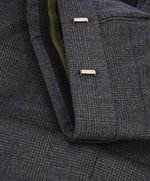 Z ZEGNA - Blue & Gray Prince of Wales Check Flannel Flat Front Dress Pants - 33W