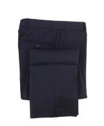 SAKS FIFTH AVE - Navy Wool & Silk MADE IN ITALY Blue Flat Front Dress Pants -  30W