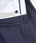 SAKS FIFTH AVE - Blue Wool MADE IN ITALY Check Flat Front Dress Pants -  34W