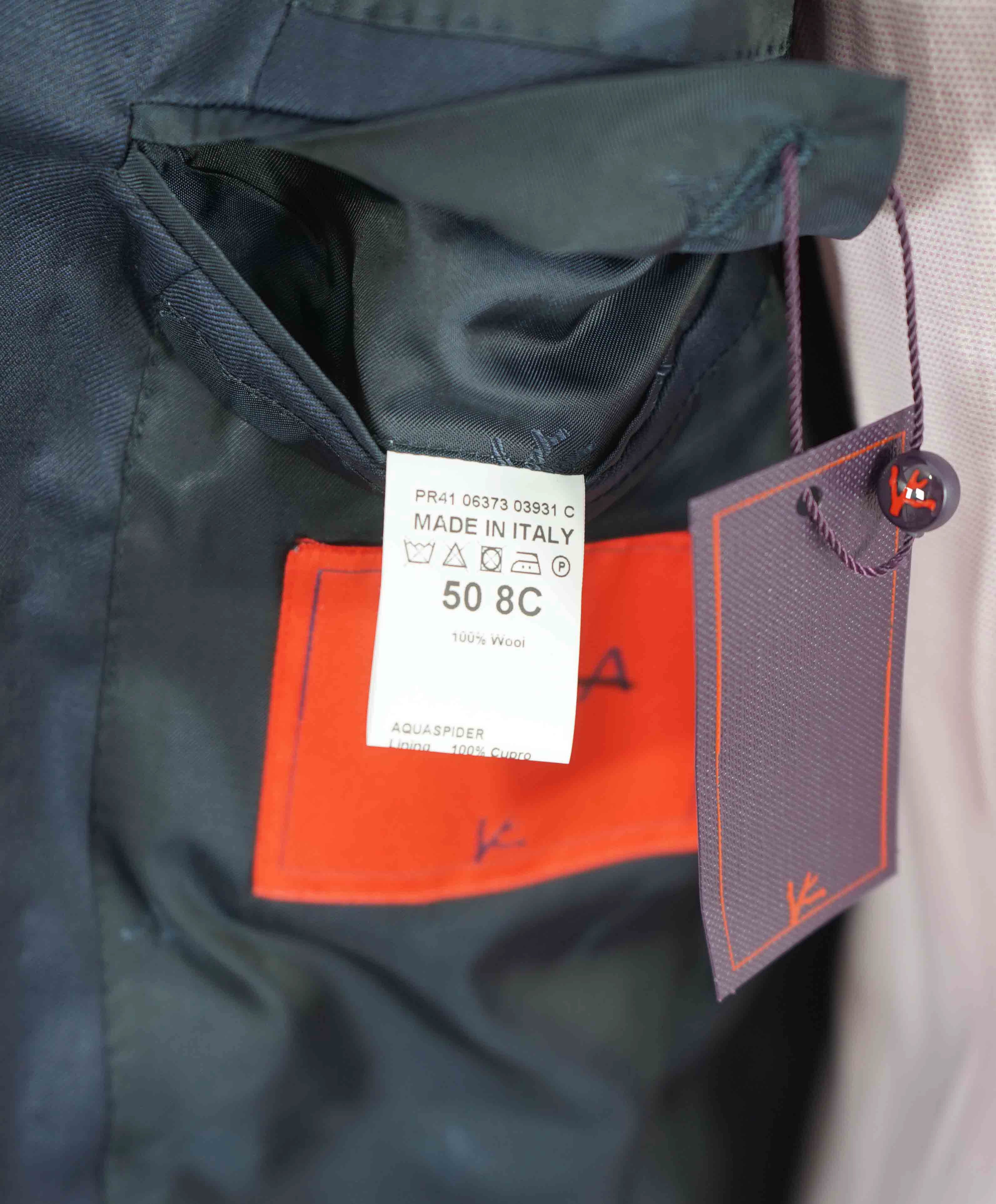 $3,750 ISAIA - Navy Blue "AQUASPIDER" *CLOSET STAPLE* Coral Pin Suit - 40S