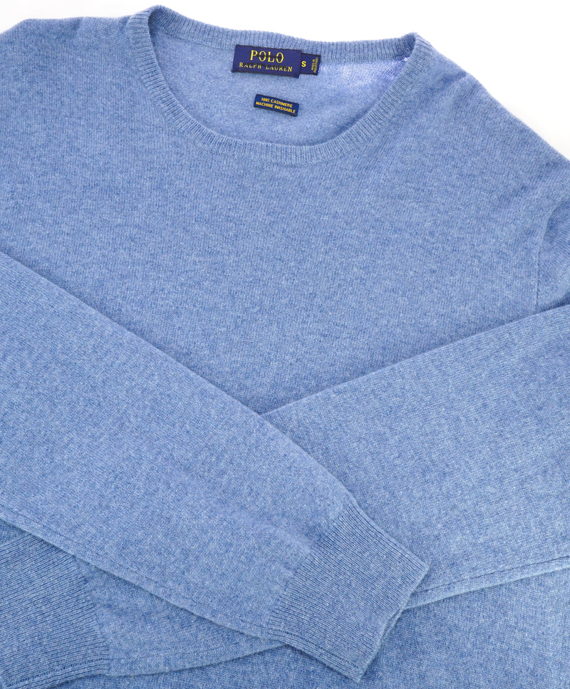 RALPH LAUREN - PURE CASHMERE Powder Blue Crewneck Sweater - S