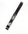 SALVATORE FERRAGAMO - Gloss Finish Black Gancini Buckle Leather Belt - 40W