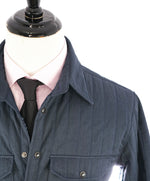 ELEVENTY PLATINUM - Navy Blue Snap Cotton Blend Shirt Jacket Coat - L