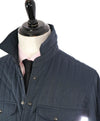 ELEVENTY PLATINUM - Navy Blue Snap Cotton Blend Shirt Jacket Coat - M