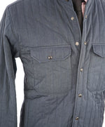 ELEVENTY PLATINUM - Navy Blue Snap Cotton Blend Shirt Jacket Coat - M