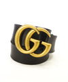 GUCCI - Leather Belt With Double Gold G Distressed Buckle - 28W (70CM)
