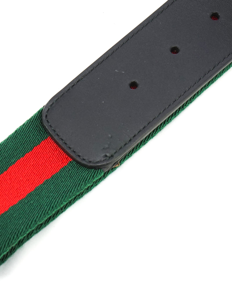 Gucci Interlocking G Belt Stripes White/Green/Red in Canvas/Leather with  Silver-tone - US