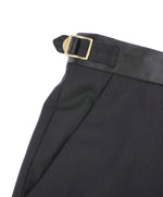 PAUL SMITH - GOLD SIDE-TABS Black Tux Side Stripe Wool Pants - 32W