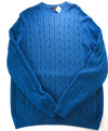 $2,000 ERMENEGILDO ZEGNA -*PURE CASHMERE*Blue Cable Knit Sweater- XXL 44