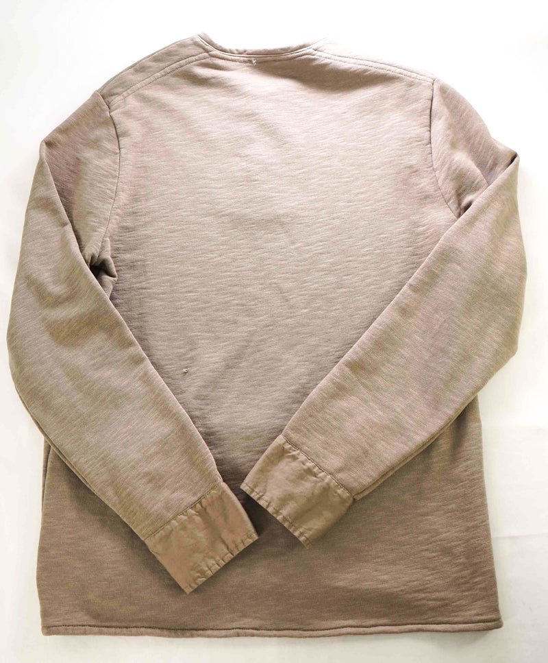 $395 EIDOS NAPOLI - By ISAIA Taupe Henley Pullover Cotton Sweater - S