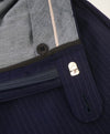 HICKEY FREEMAN - Chalk Stripe Flat Front Wool Dress Pants - 34W