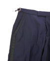 PAUL SMITH - GOLD SIDE-TABS Navy Blue Tux Stripe Wool & Mohair Pants - 31W