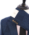 ELEVENTY - Blue Plaid Check Cotton Blend Contrast Button Blazer - 42 (52 EU)