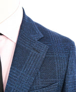 ELEVENTY - Blue Plaid Check Cotton Blend Contrast Button Blazer - 46 (56 EU)