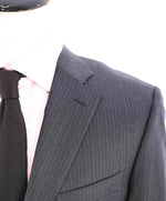 $1,895 CANALI - Gray Blue Stripe "Stretch" Double Vent Wool Blazer - 40R