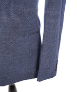 THEORY - Navy & Blue Seersucker Check Wool/Elastane Blazer- 42R