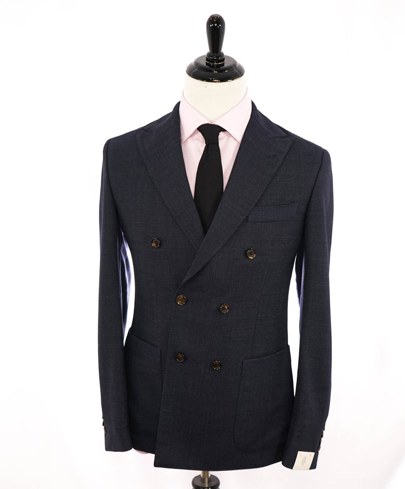 ELEVENTY - Blue Pin-dot Patch Pocket Double Breasted Suit - 40 US (50EU)